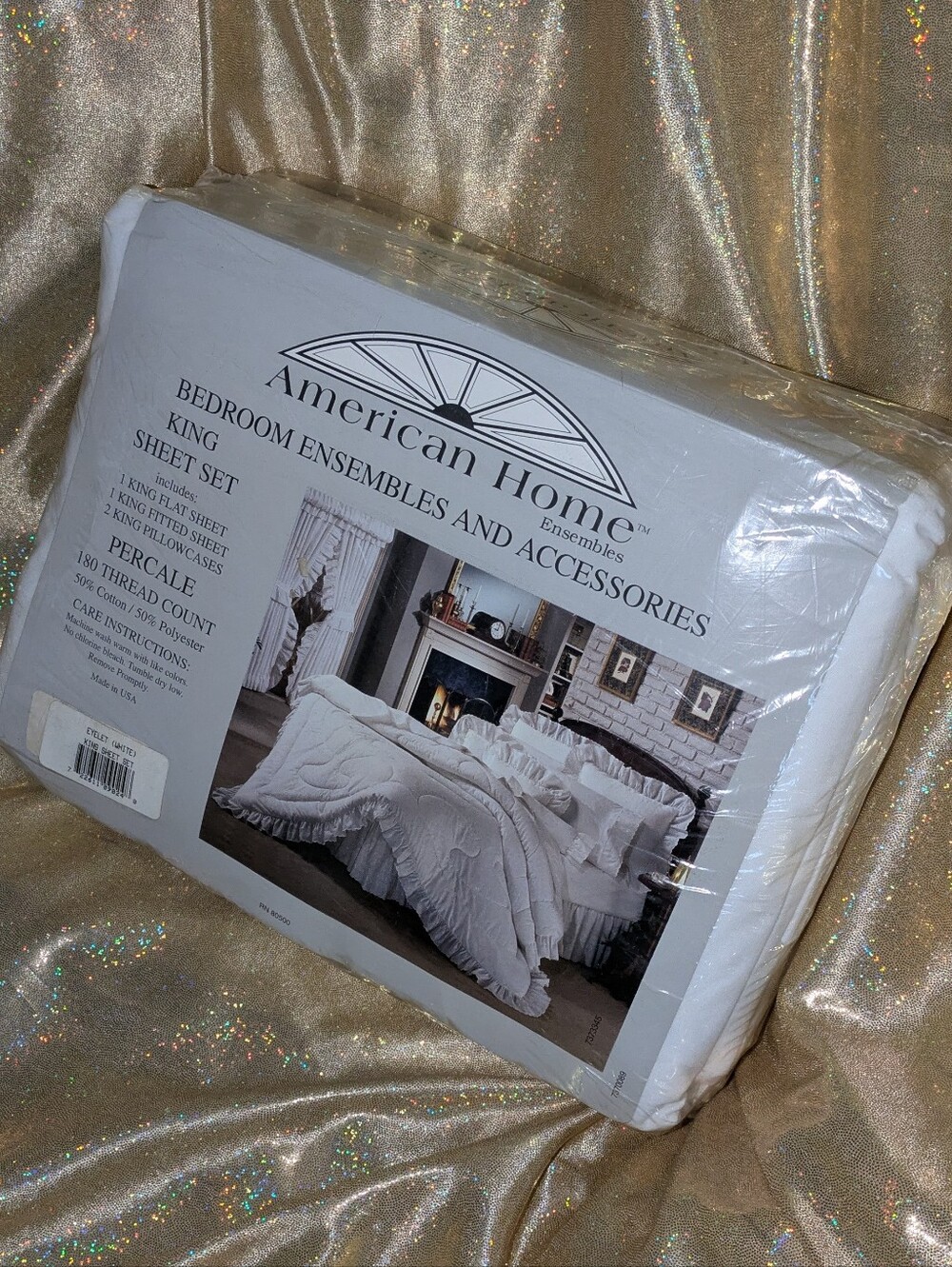 White King Sheet Set - Percale 180 Thread Count NEW in Sealed Pkg